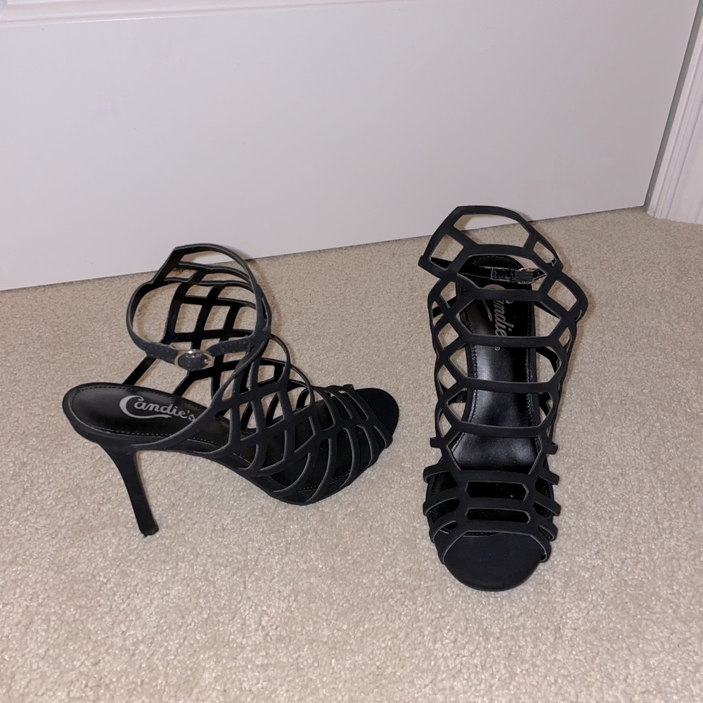 Candie’s Black Strappy Heels